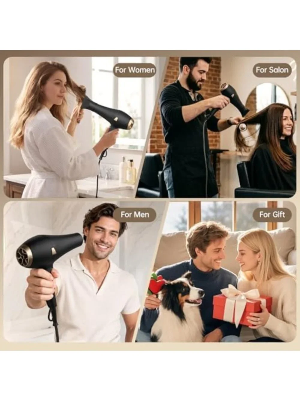 Professional Ionic Hair Dryer - Fast Drying Blow Dryer for Smooth, Shiny Hair